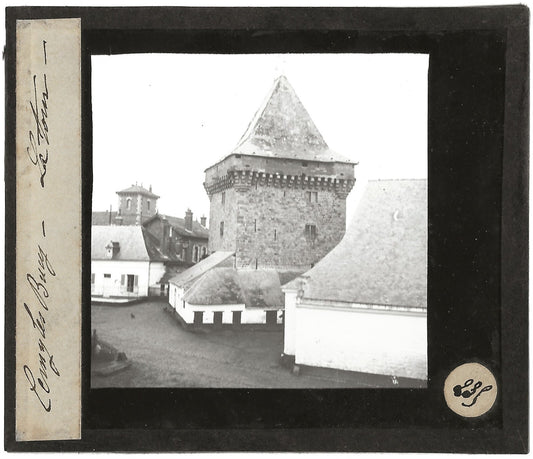 La Tour, Cerny-lès-Bucy, photo ancienne plaque de verre, positif 8,5x10 cm