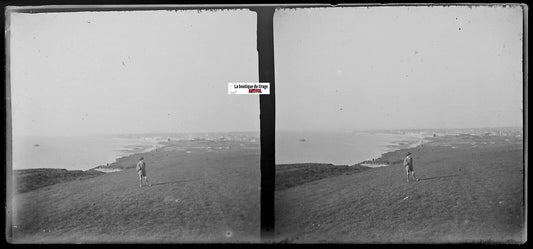 Boulogne-sur-Mer, Plaque verre photo stéréo, négatif noir & blanc 6x13 cm