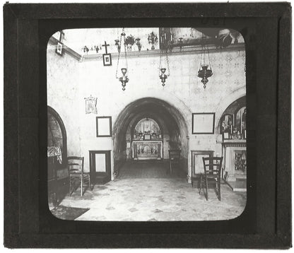 Eglise de la Flagellation, photo ancienne plaque de verre, positif 8,5x10 cm