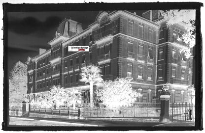 Plaque verre photo négatif noir & blanc 9x14 cm Salies-de-Béarn Grand Hôtel