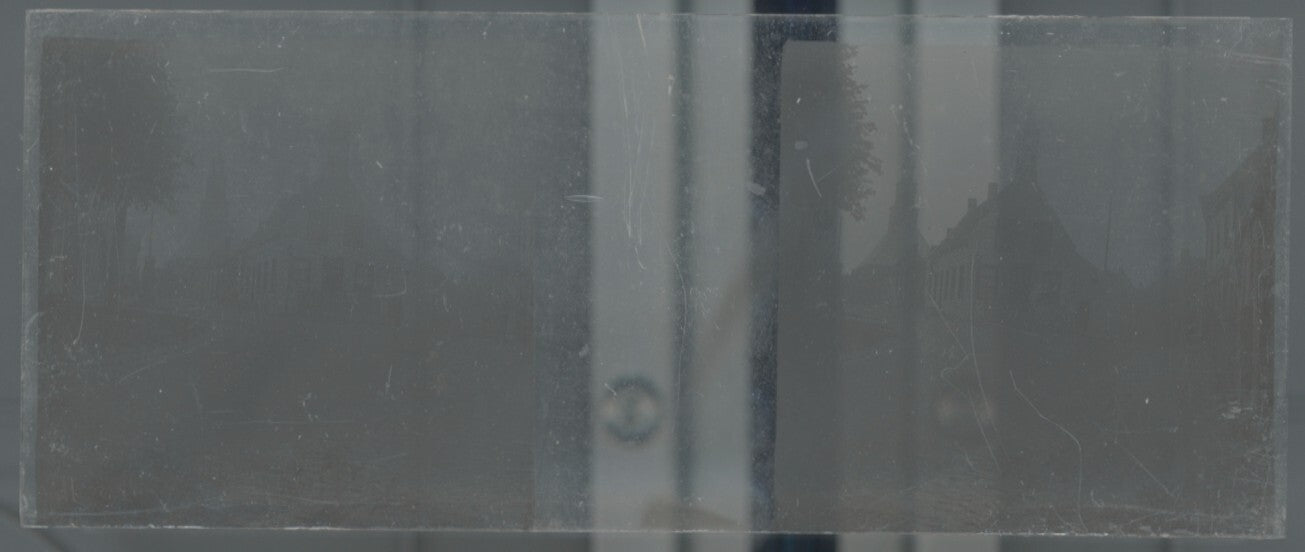 Voyage en Angleterre, Plaque verre stéréo, positif noir & blanc 4,5x10,7 cm