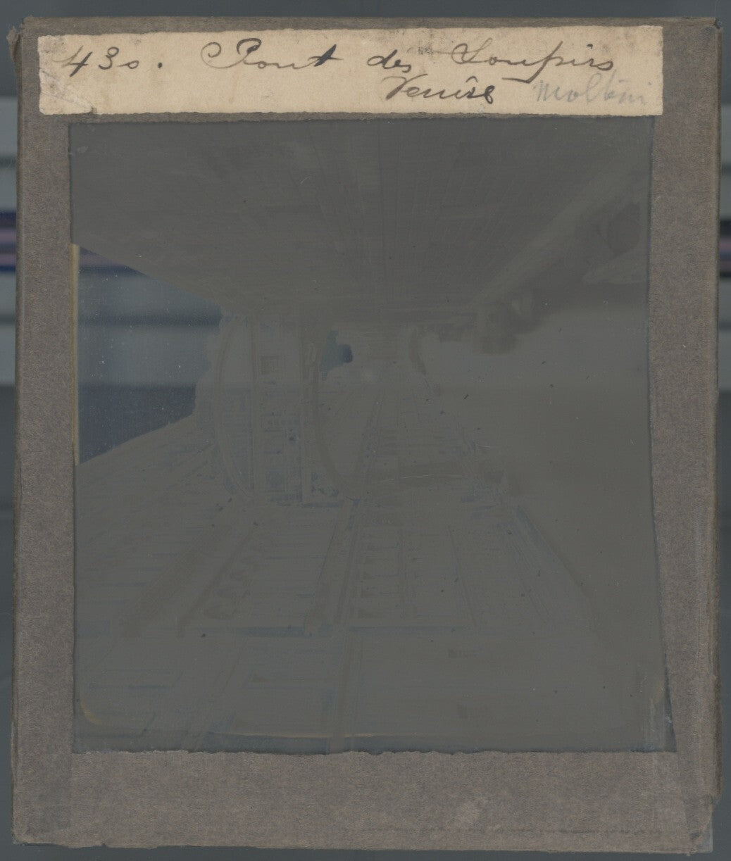 Pont des Soupirs, Venise Italie, photo ancienne plaque verre, positif 8,5x10 cm