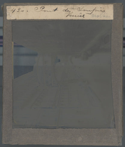 Pont des Soupirs, Venise Italie, photo ancienne plaque verre, positif 8,5x10 cm