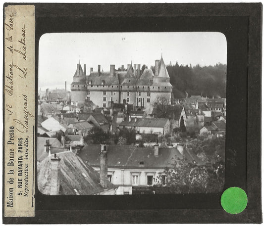 Château de Langeais, France, photo ancienne plaque de verre, positif 8,5x10 cm