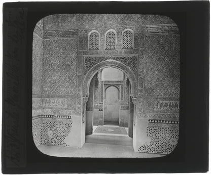 Grenade, Alhambra, Tour de la Captive, photo plaque de verre, positif 8,5x10 cm