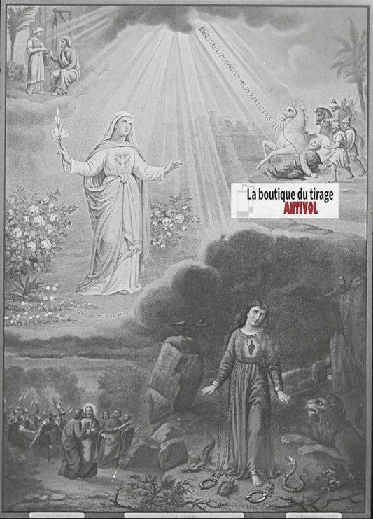 Scène religieuse, catéchisme, dessin peinture, plaque verre, positif 8,5x10 cm