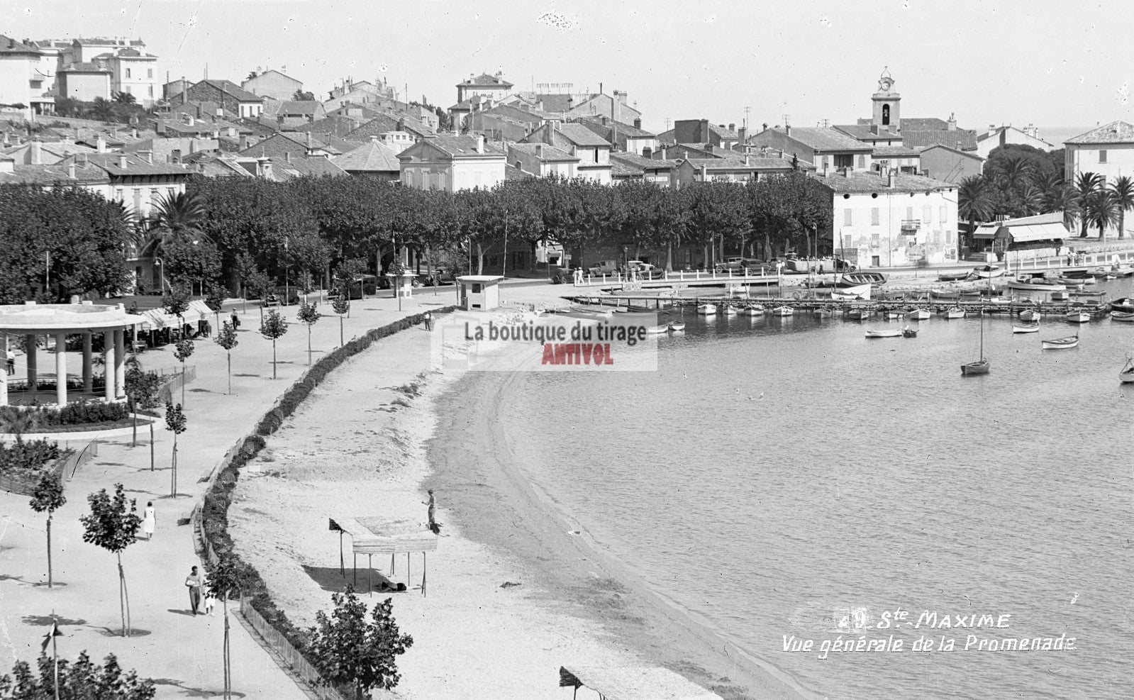 Sainte-Maxime, bateaux, photos plaque de verre, lot de 5 négatifs 9x14 cm