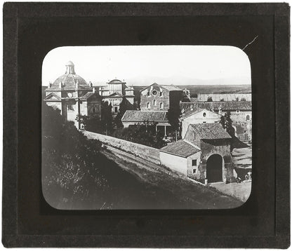 Abbaye de Tre Fontane, Rome Italie, photo plaque de verre, positif 8,5x10 cm