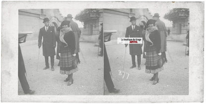 Hippodrome de Longchamp, Paris, plaque verre stéréoscopique, positif 8,5x17 cm