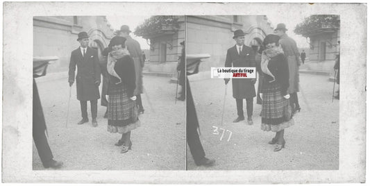 Hippodrome de Longchamp, Paris, plaque verre stéréoscopique, positif 8,5x17 cm