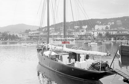 Sainte-Maxime, bateaux, photos plaque de verre, lot de 5 négatifs 9x14 cm