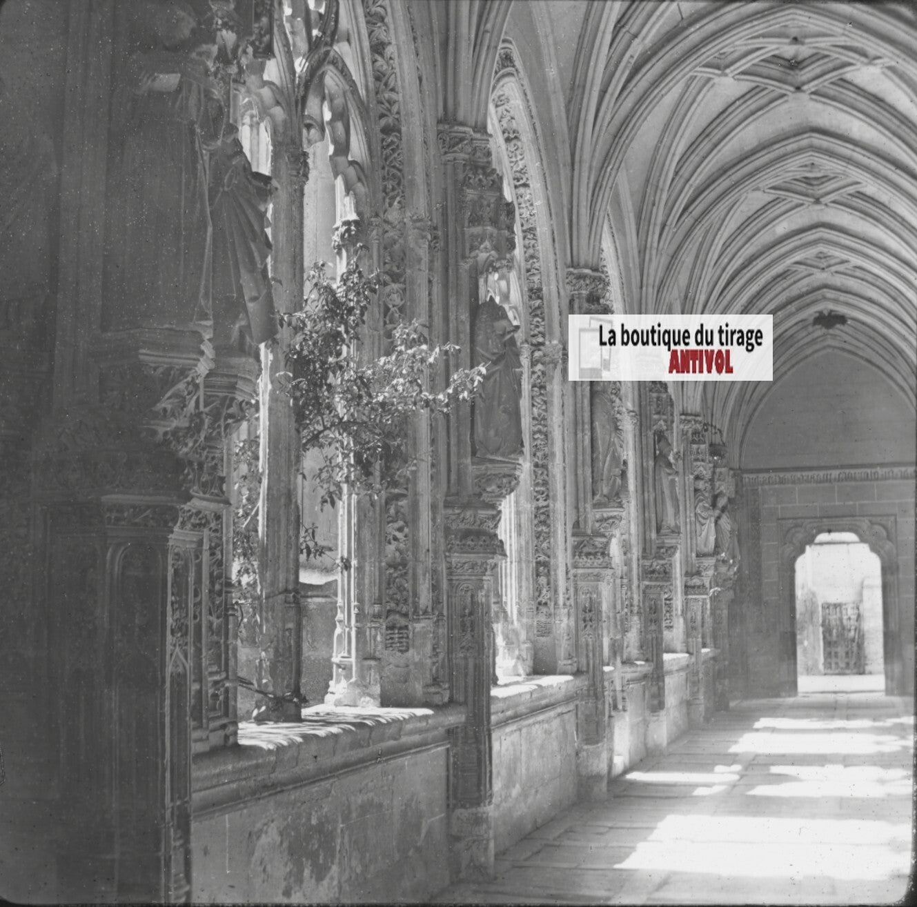 Monastère de Saint-Jean des rois, photo plaque de verre, positif 8,5x10 cm