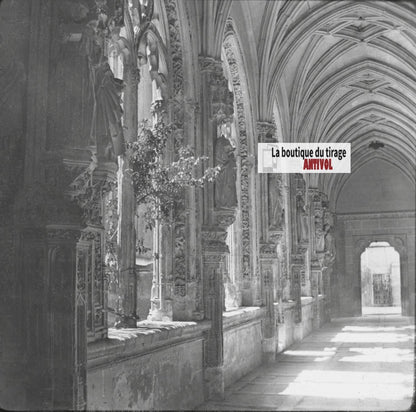 Monastère de Saint-Jean des rois, photo plaque de verre, positif 8,5x10 cm