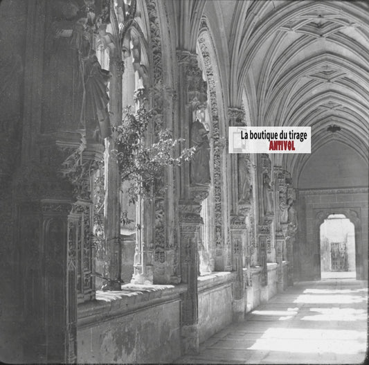 Monastère de Saint-Jean des rois, photo plaque de verre, positif 8,5x10 cm