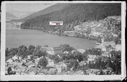 Plaque verre photo négatif noir & blanc 09x14 cm, lac de Gérardmer, France