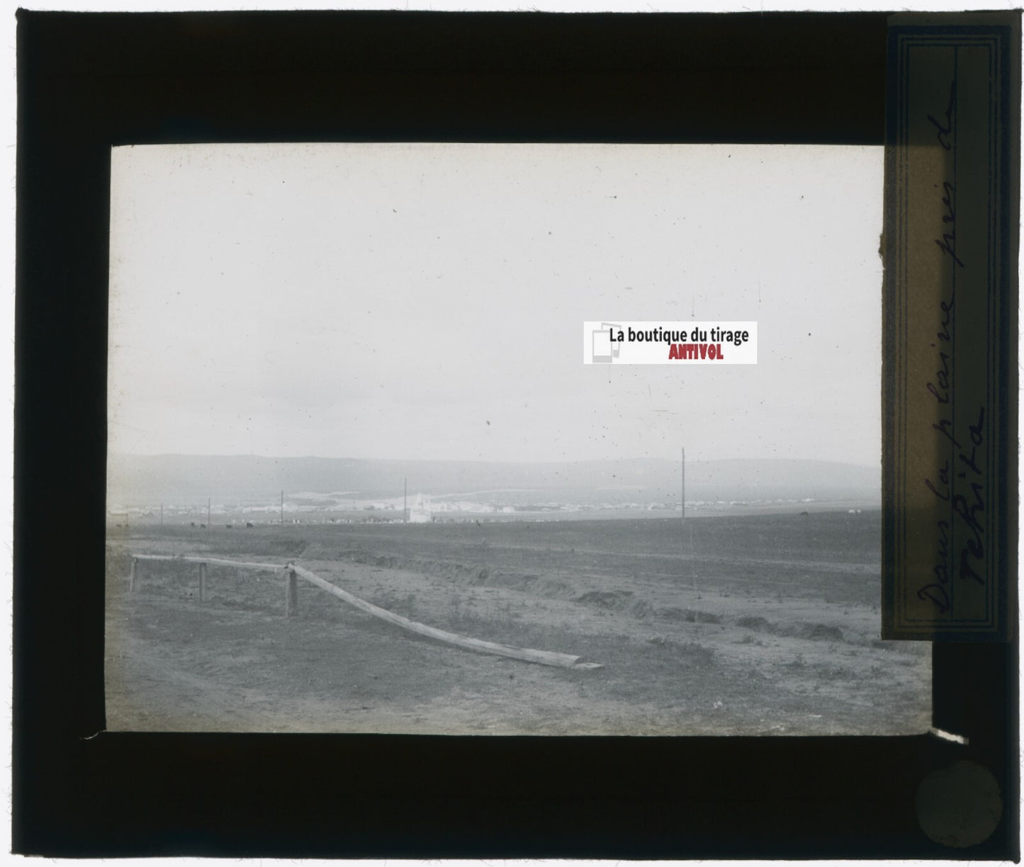 Tekita, Russie, paysage, photo plaque verre, noir & blanc, positif 8,5x10 cm