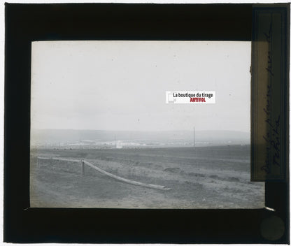 Tekita, Russie, paysage, photo plaque verre, noir & blanc, positif 8,5x10 cm