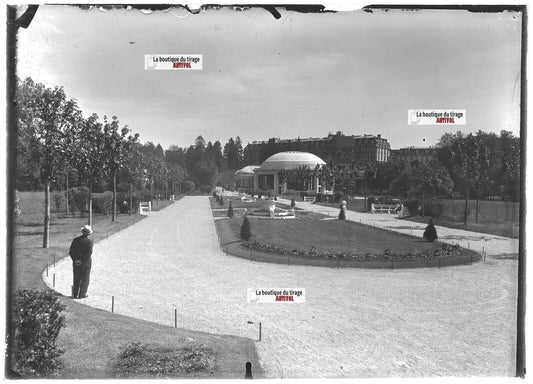 Plaque verre photo ancienne positif noir et blanc 13x18 cm Vittel Vosges rare