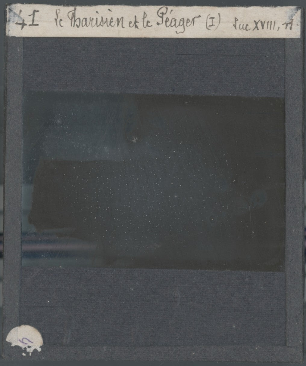 Luc, scène religieuse, dessin peinture plaque de verre, positif 8,5x10 cm