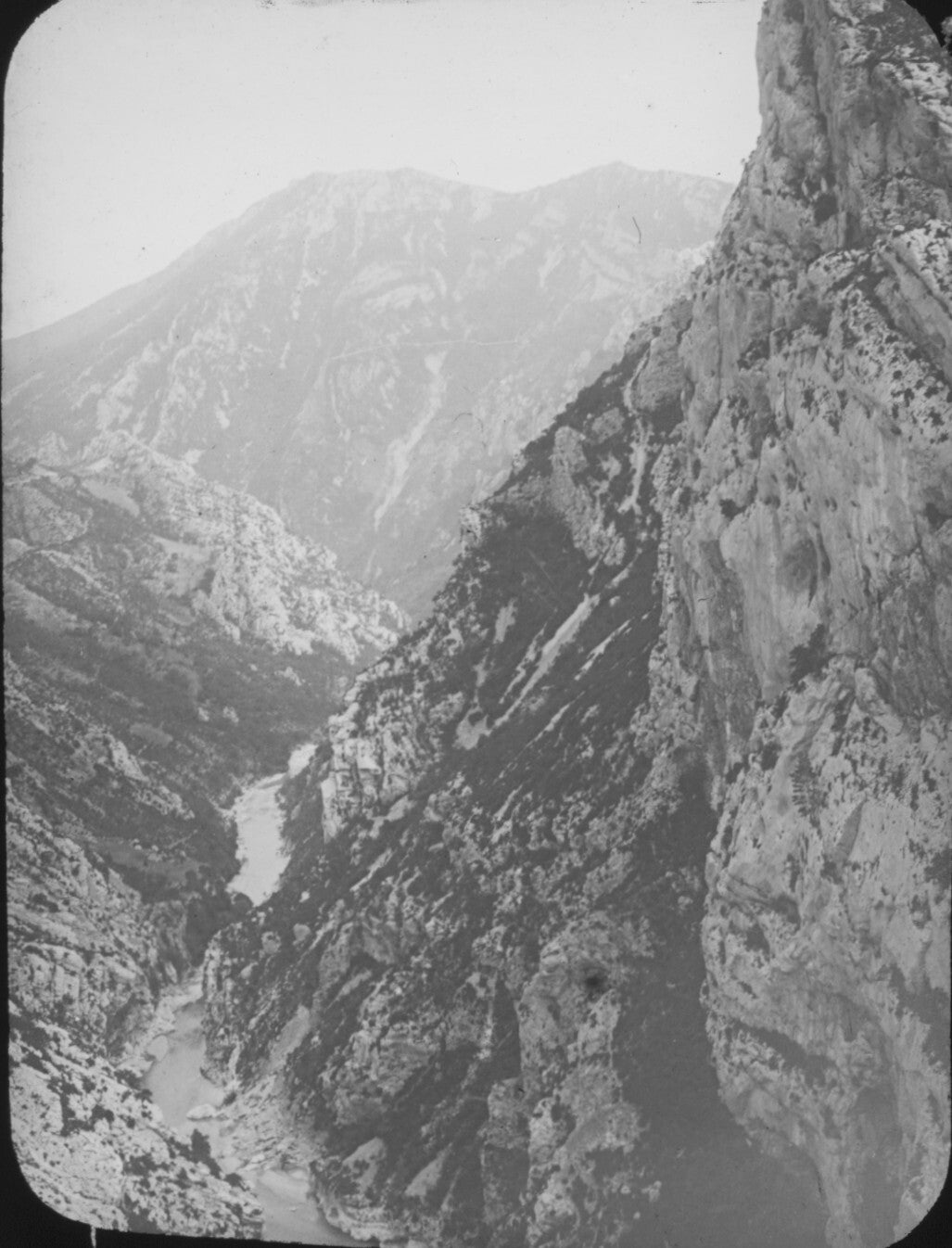 Gorges du Verdon, Aiguines, photo ancienne plaque de verre, positif 8,5x10 cm