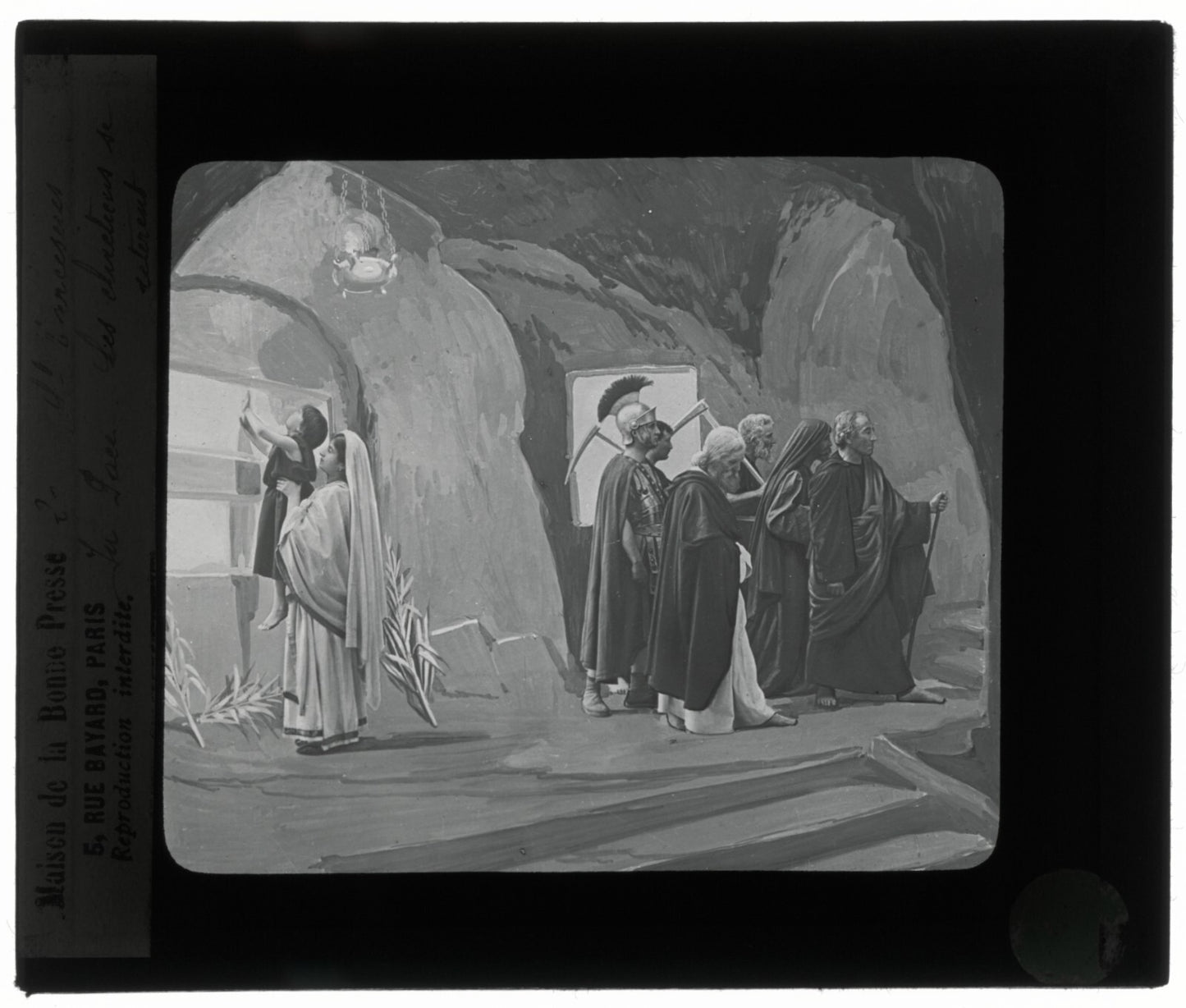 Tarcisius de Rome, Italie, dessin, photo plaque de verre, positif 8,5x10 cm