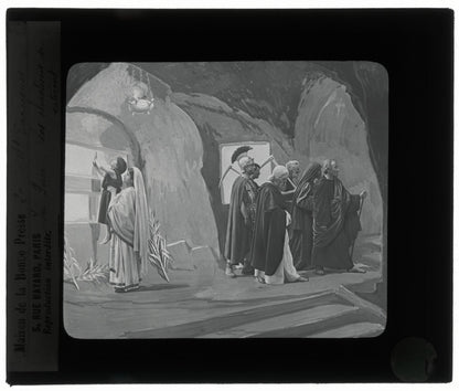 Tarcisius de Rome, Italie, dessin, photo plaque de verre, positif 8,5x10 cm