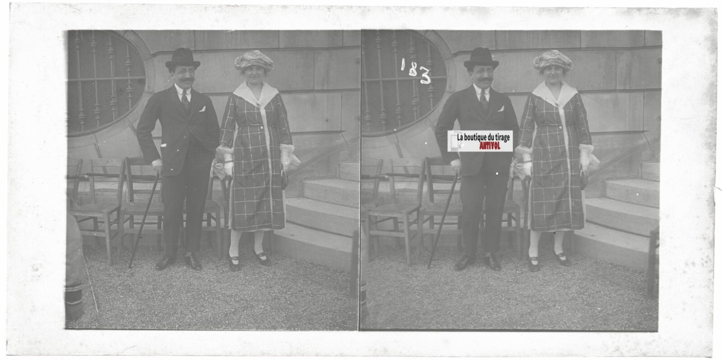 Hippodrome de Longchamp, Paris, plaque verre stéréoscopique, positif 8,5x17 cm