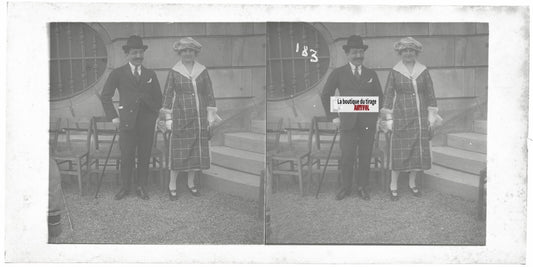 Hippodrome de Longchamp, Paris, plaque verre stéréoscopique, positif 8,5x17 cm