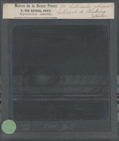 Cathédrale Notre-Dame de Strasbourg, photo plaque verre, positif 8,5x10 cm