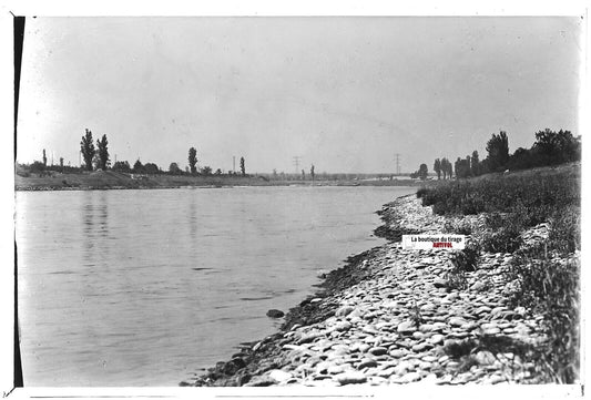 Niffer, Alsace, Plaque verre photo ancienne, positif noir & blanc 10x15 cm