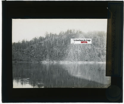 Rivière Chilka, Russie, photo plaque verre, noir & blanc, positif 8,5x10 cm
