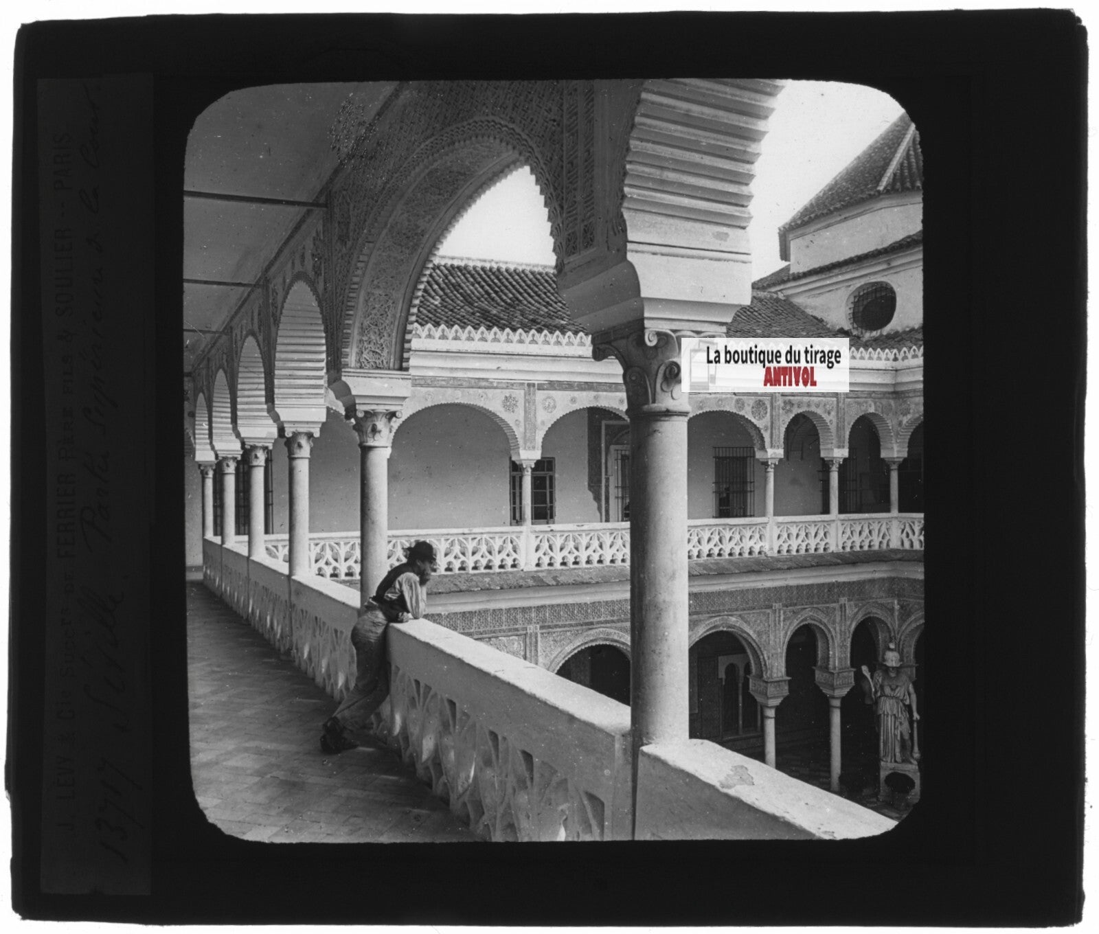 Casa de Pilatos, Séville, Espagne, photo plaque de verre, positif 8,5x10 cm