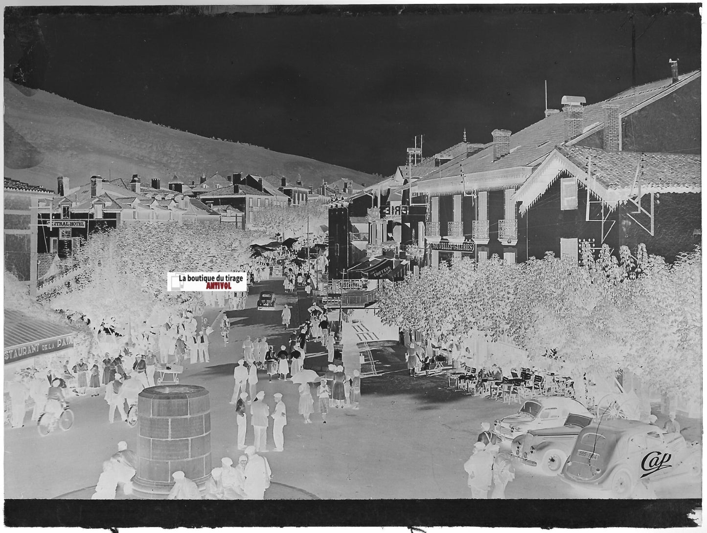 Saint-Jean-Pied-de-Port, Plaque verre photo, négatif noir & blanc 11x15 cm