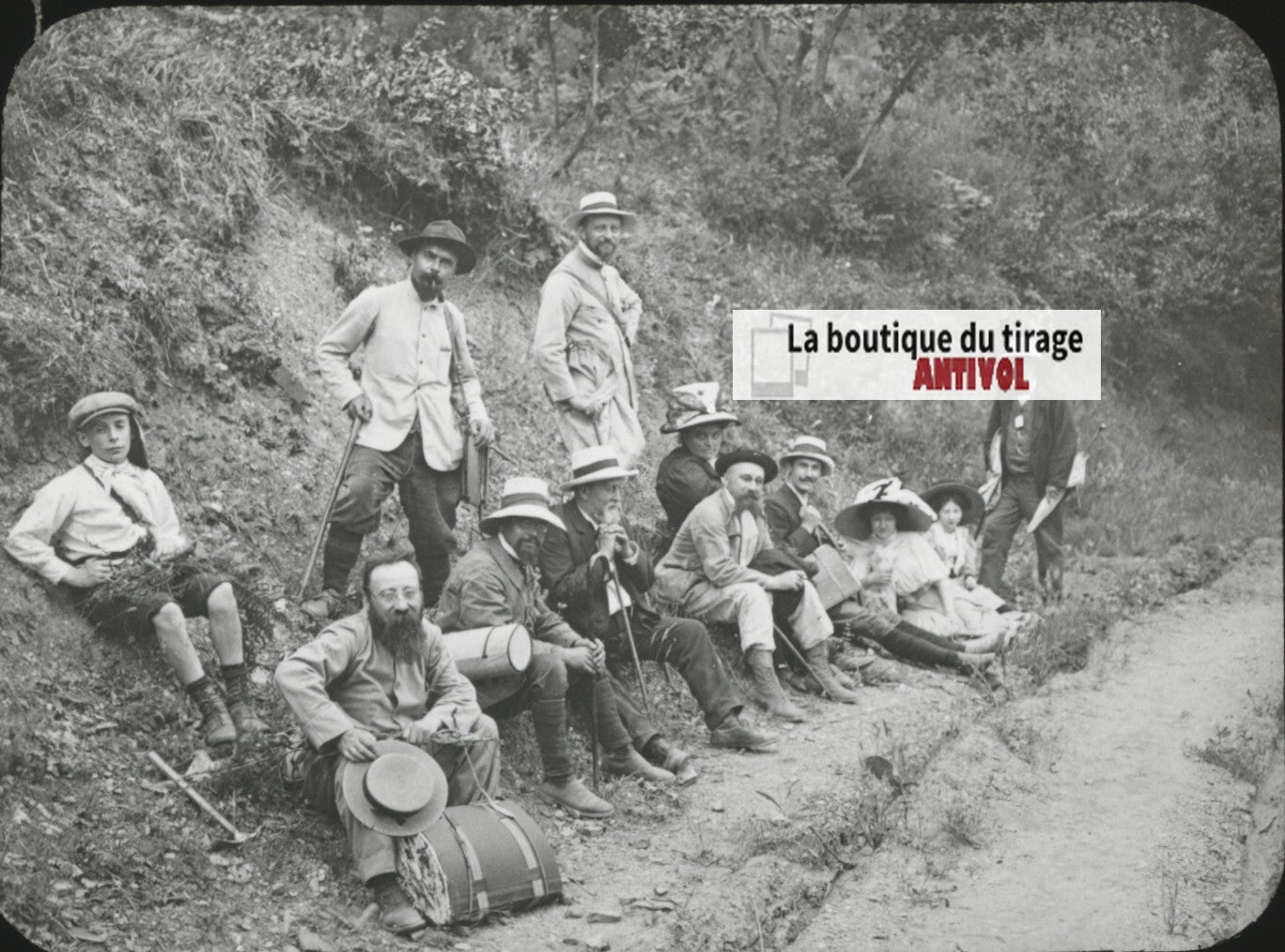 Notre Dame des Anges, groupe, photo ancienne plaque de verre, positif 8,5x10 cm