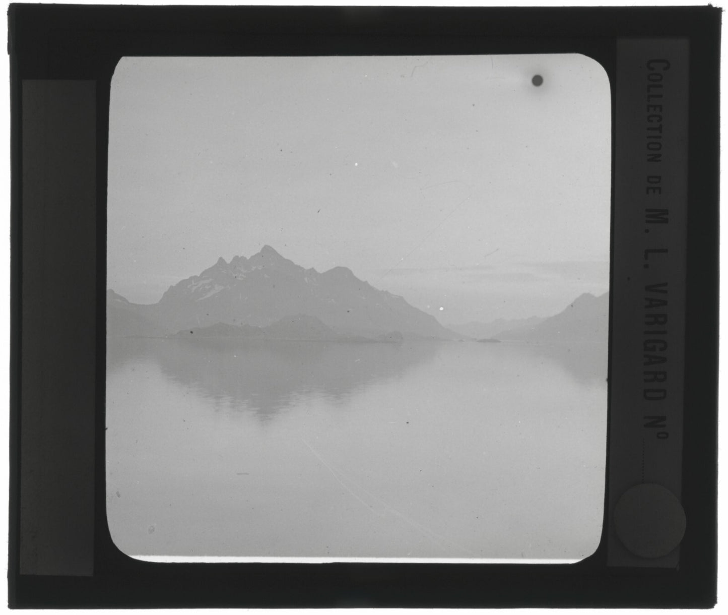 Paysage mer, Norvège ou Suéde, photo ancienne plaque de verre, positif 8,5x10 cm