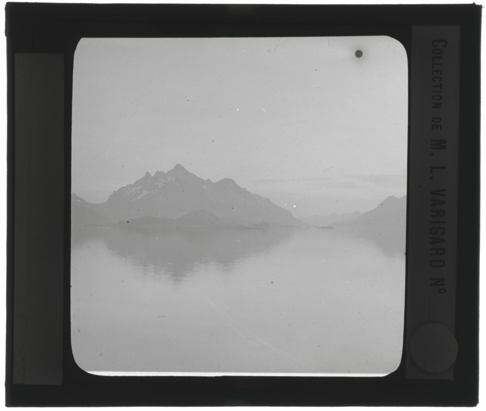 Paysage mer, Norvège ou Suéde, photo ancienne plaque de verre, positif 8,5x10 cm