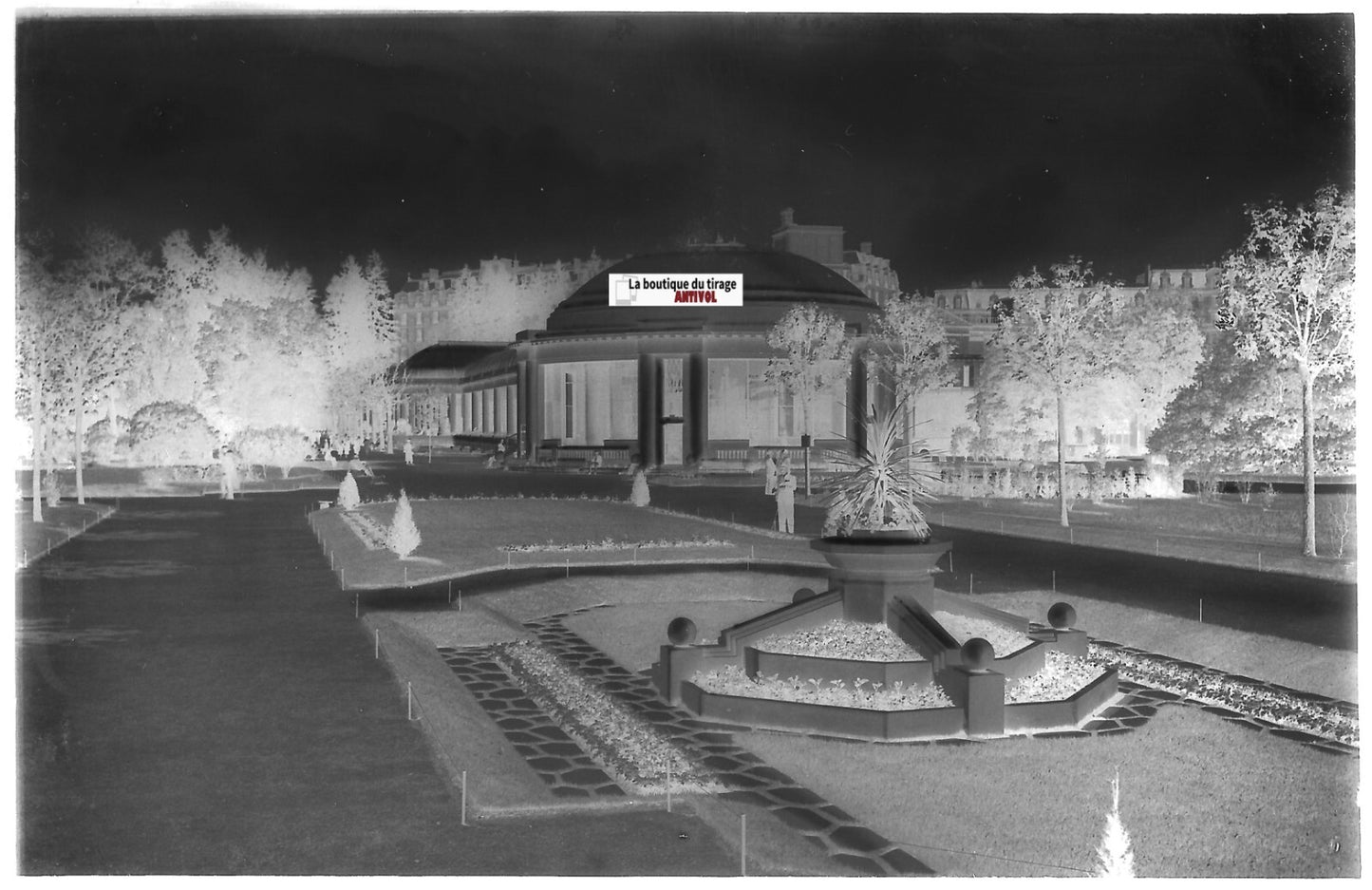 Vittel, Vosges, Plaque verre photo ancienne, négatif noir & blanc 10x15 cm