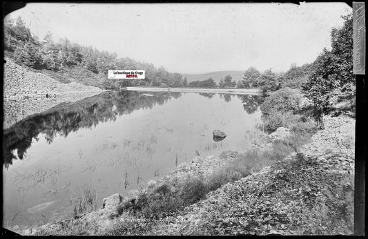 Remiremont, Étang de Xennois, Plaque verre photo, négatif noir & blanc 13x21 cm