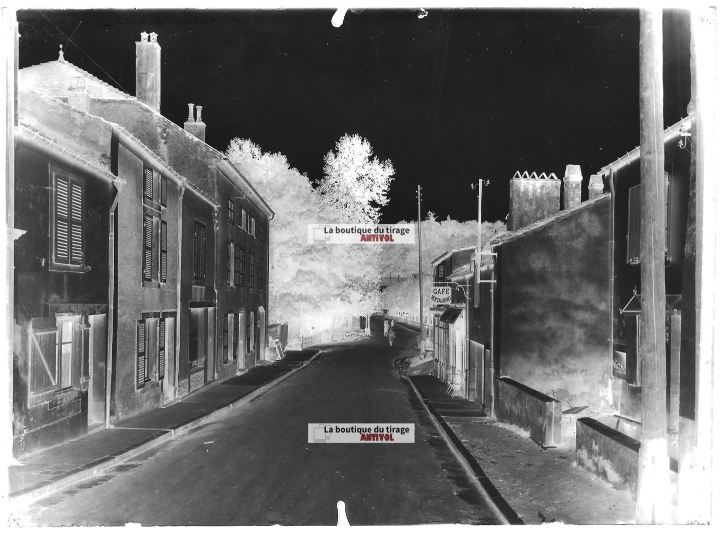 Plaque verre photo ancienne négatif noir et blanc 13x18 cm Bourbonne-les-Bains