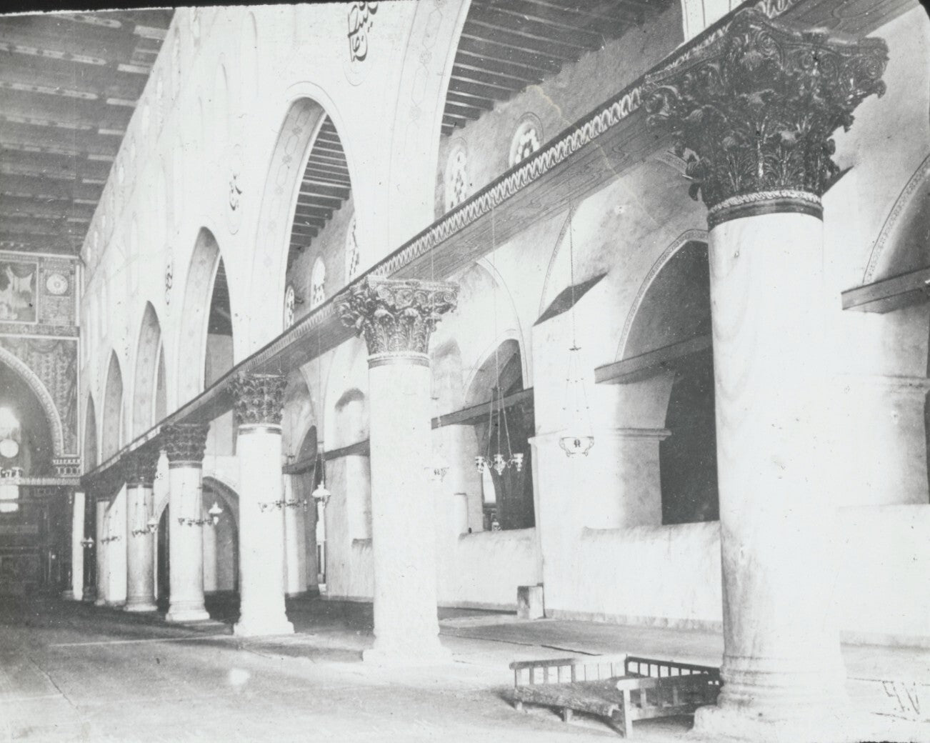 Mosquée al-Aqsa, Jérusalem, photo ancienne plaque de verre, positif 8,5x10 cm