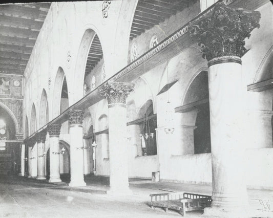 Mosquée al-Aqsa, Jérusalem, photo ancienne plaque de verre, positif 8,5x10 cm