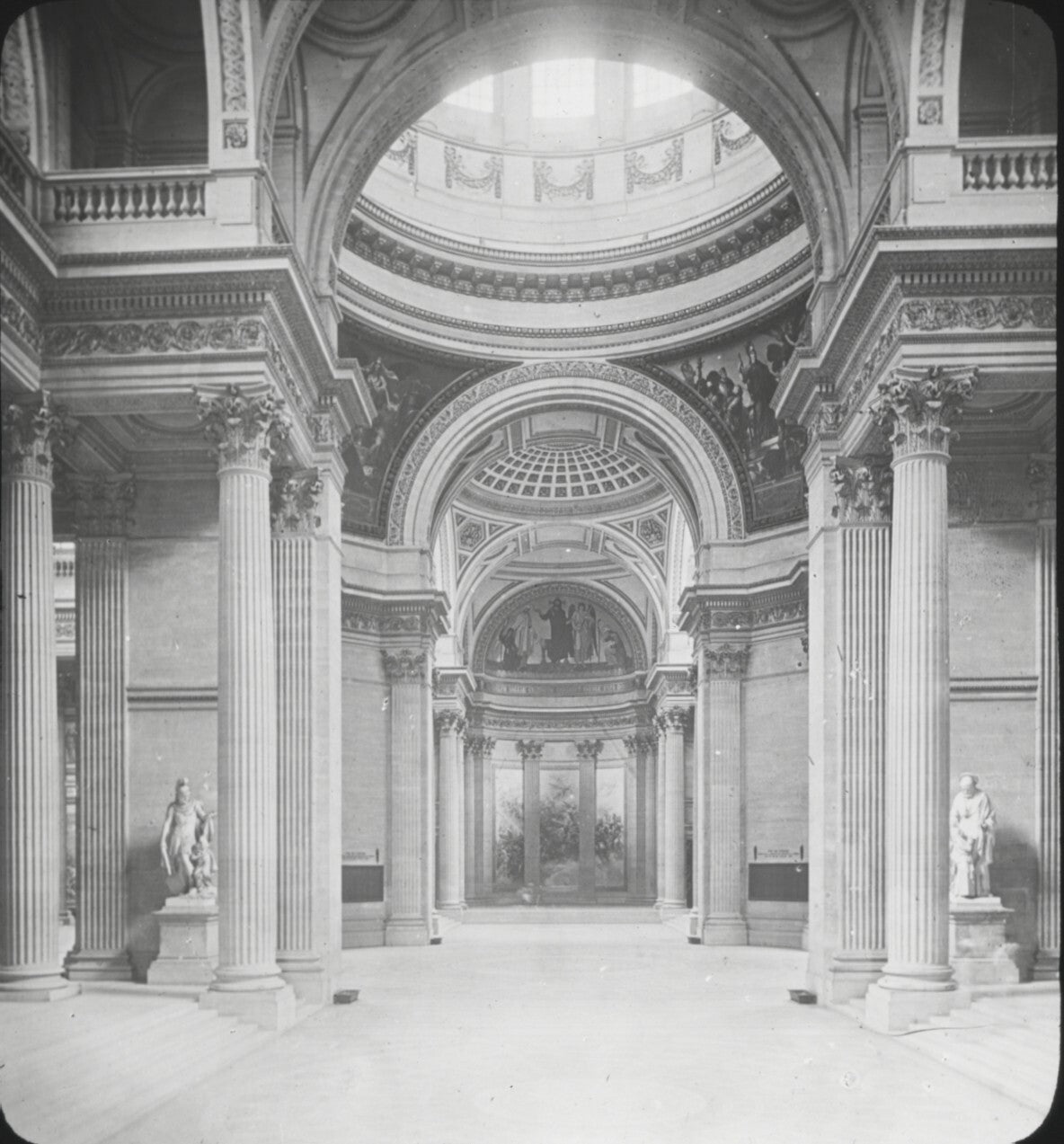 Panthéon, capitale Paris France, photo ancienne plaque verre, positif 8,5x10 cm