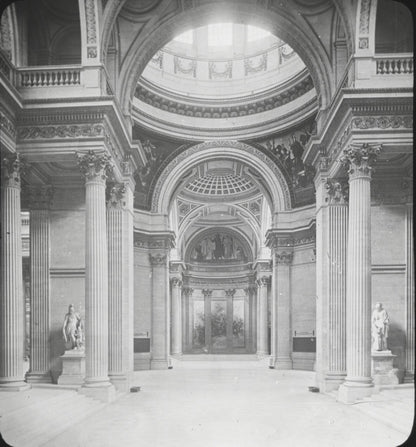 Panthéon, capitale Paris France, photo ancienne plaque verre, positif 8,5x10 cm