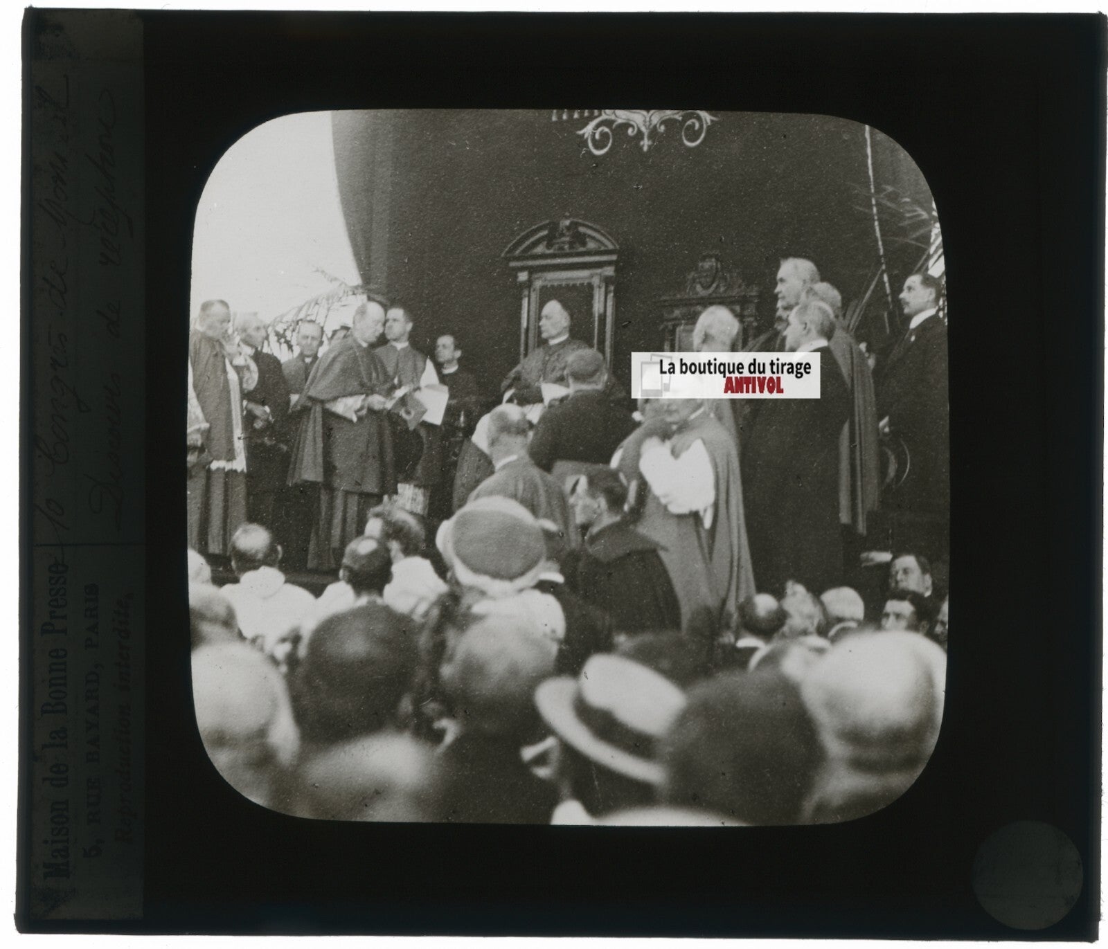 Congrès de Montréal 1910, photo ancienne plaque verre, positif 8,5x10 cm