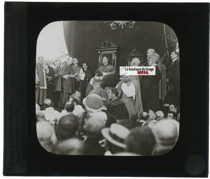 Congrès de Montréal 1910, photo ancienne plaque verre, positif 8,5x10 cm