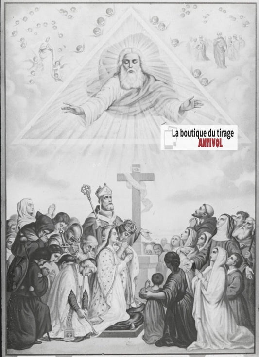 Scène religieuse, catéchisme, dessin peinture, plaque verre, positif 8,5x10 cm