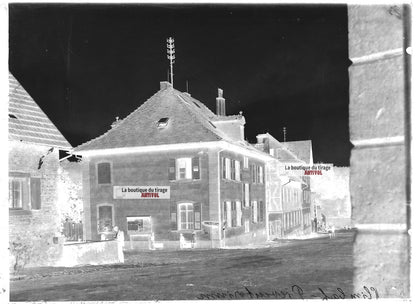 Plaque verre photo ancienne négatif noir et blanc 13x18 cm Climbach + tirage