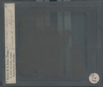 Femmes Nazareth, photo ancienne plaque verre, noir & blanc, positif 8,5x10 cm