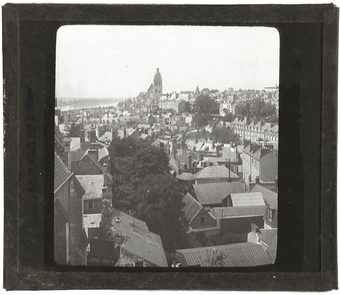 Ville de Blois, France, photo ancienne plaque de verre, positif 8,5x10 cm