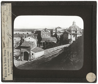Abbaye de Tre Fontane, Rome Italie, photo plaque de verre, positif 8,5x10 cm